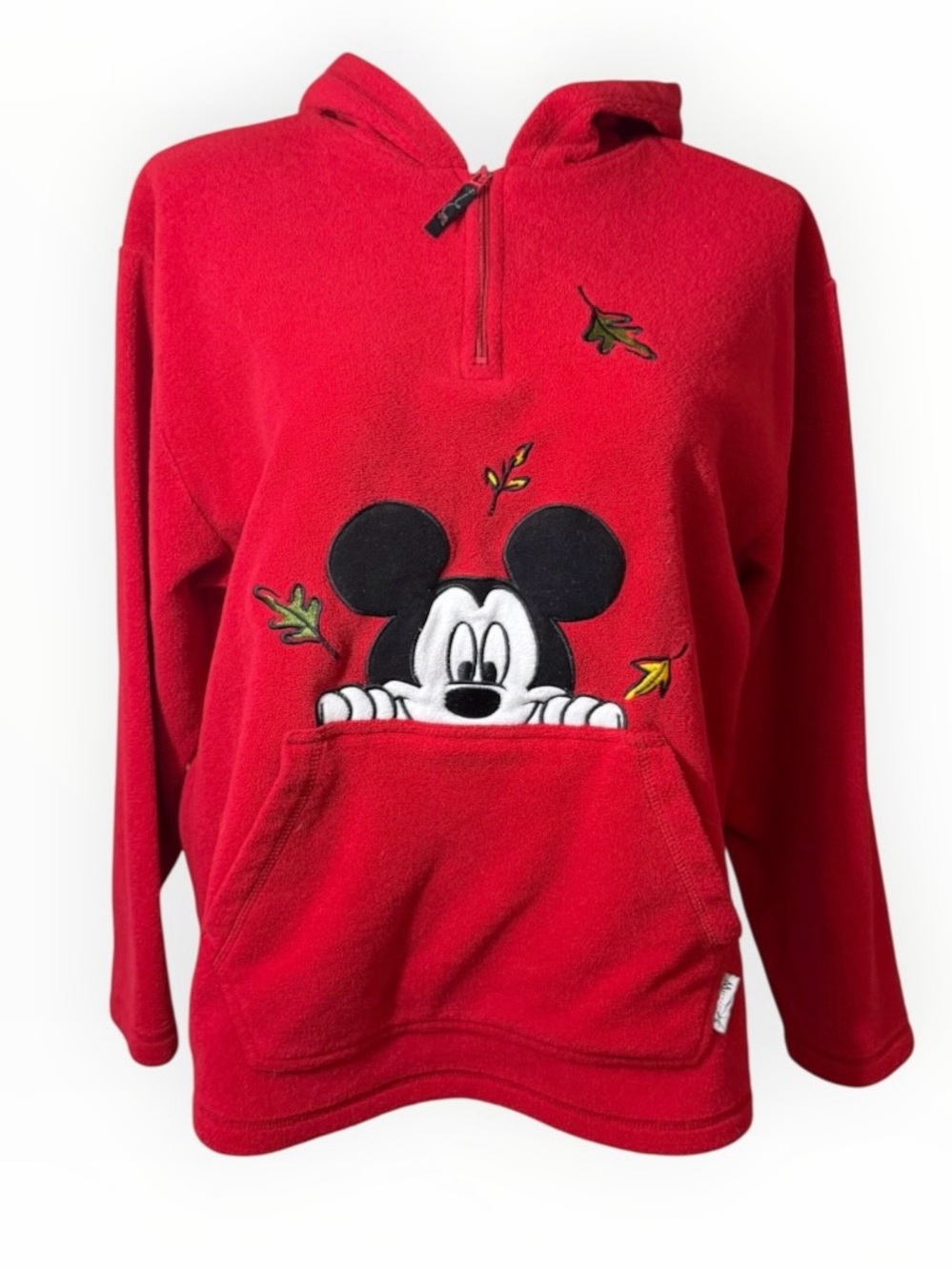 Vintage Mickey Unlimited Womens 18W/20W Red Fall Fleece Hoodie Sweatshirt Pocket
